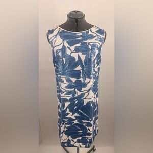 Lafayette 148 New York Elegent Blue and White Sequin Dress Size S NWT